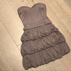 Gray Tiered Ruffle Dress